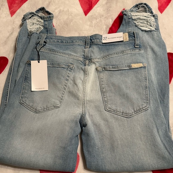 NWT 7 FOR ALL MANKIND WOMEN'S HIGH RISE CROP DENIM JEANS - Picture 12 of 17